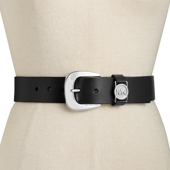 MICHAEL Michael Kors Accessories - Mk Genuine Leather with Mk Cutout logo Disc belt